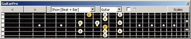 GuitarPro6 6E4E1:4D2 C pentatonic major scale 131313 sweep pattern